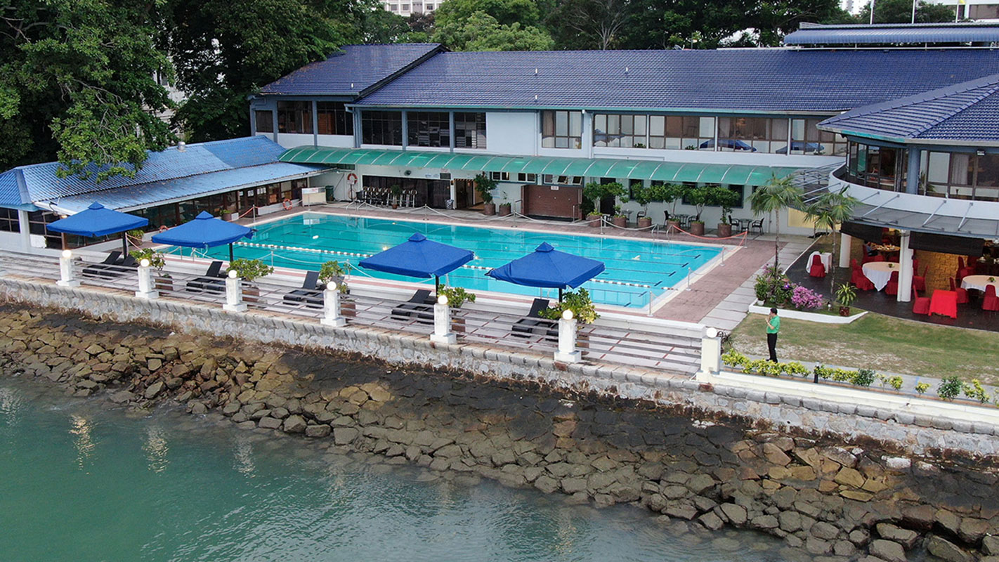 Penang Club seafront and swimming pool